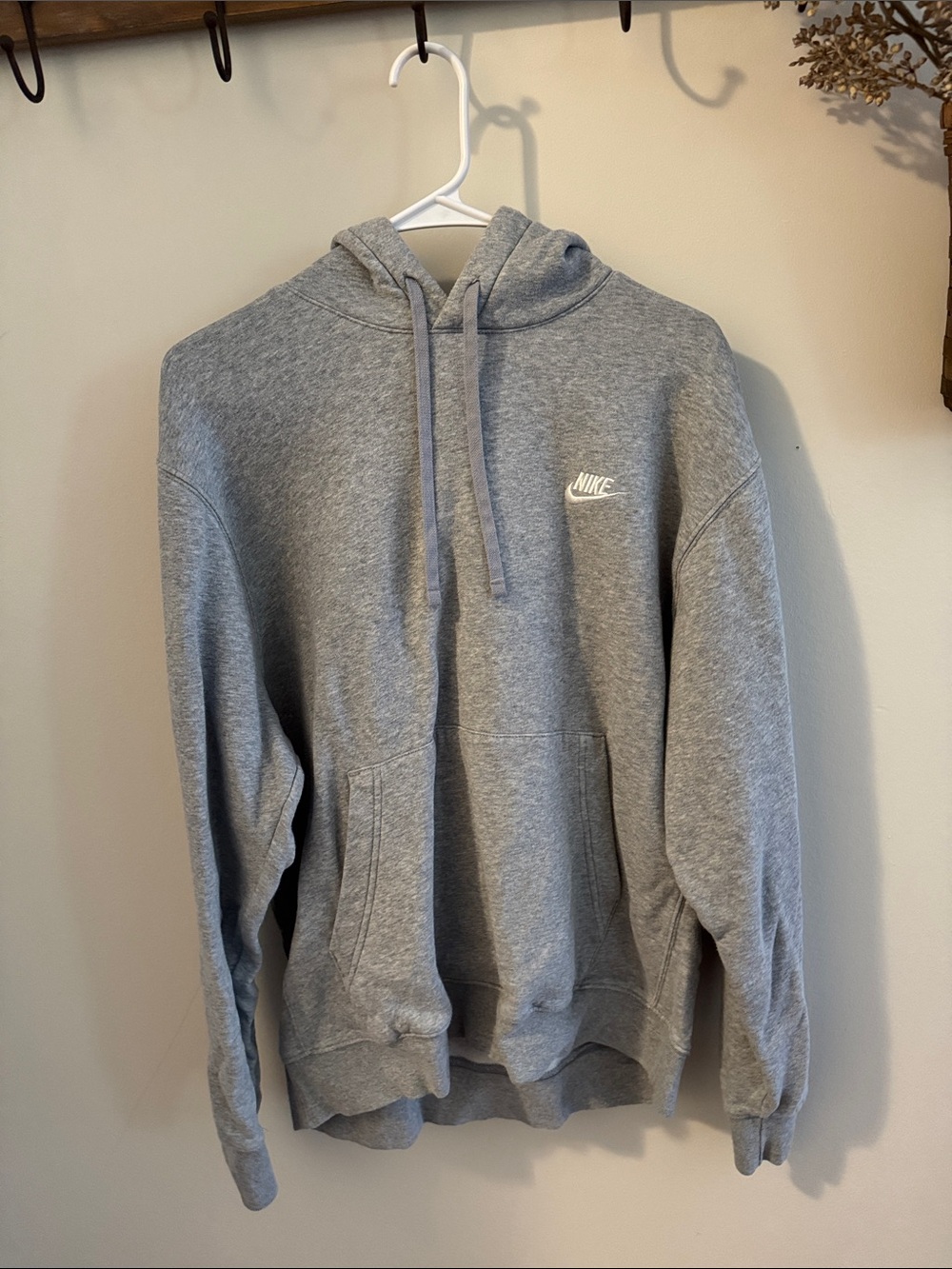 Nike Gray Pullover Hoodie with White Logo